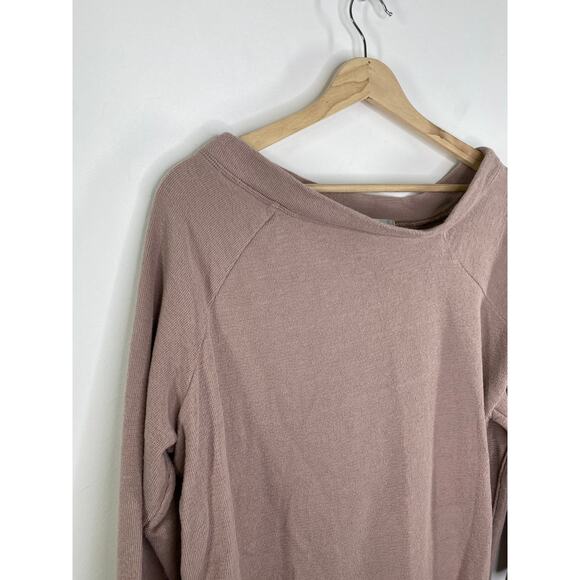 Free People Beach Cream-Ish Grey Side Slit Sweatshirt Women's Size X-Small XS - Picture 5 of 9